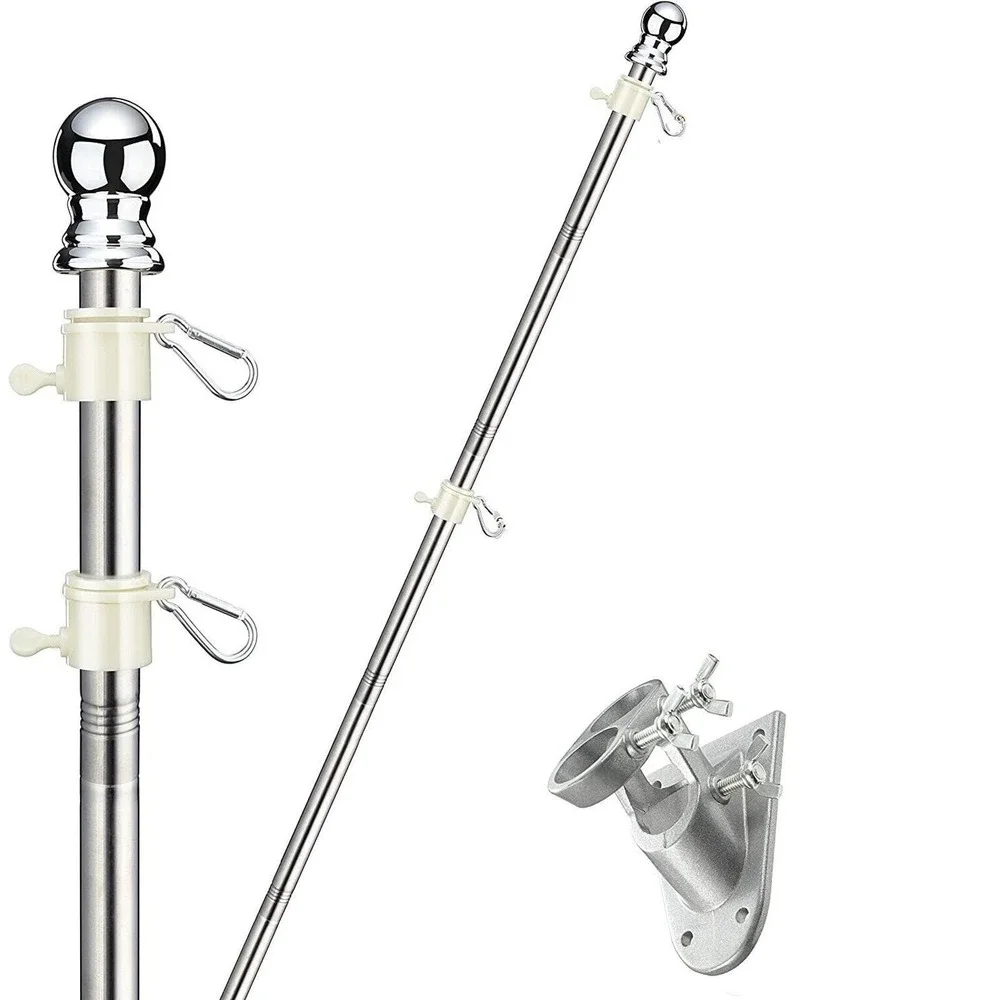 SANDEGOO Flag Pole Kit for House 5FT Flag Pole Wall Mounted Bracket‎ (Pole Only)